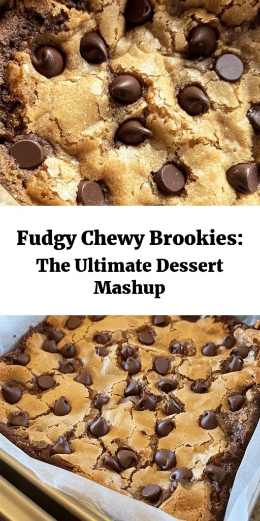 Indulge in the ultimate dessert with these Best Fudgy Chewy Brookies! This delightful recipe combines rich brownies and soft cookies for a heavenly treat. Made with simple ingredients like butter, sugars, and chocolate chips, this sweet treat is easy to bake and perfect for sharing. With a prep time of just 20 minutes and a total time of 50 minutes, you’ll have 16 delicious squares ready to enjoy. Perfect for any occasion or just because!