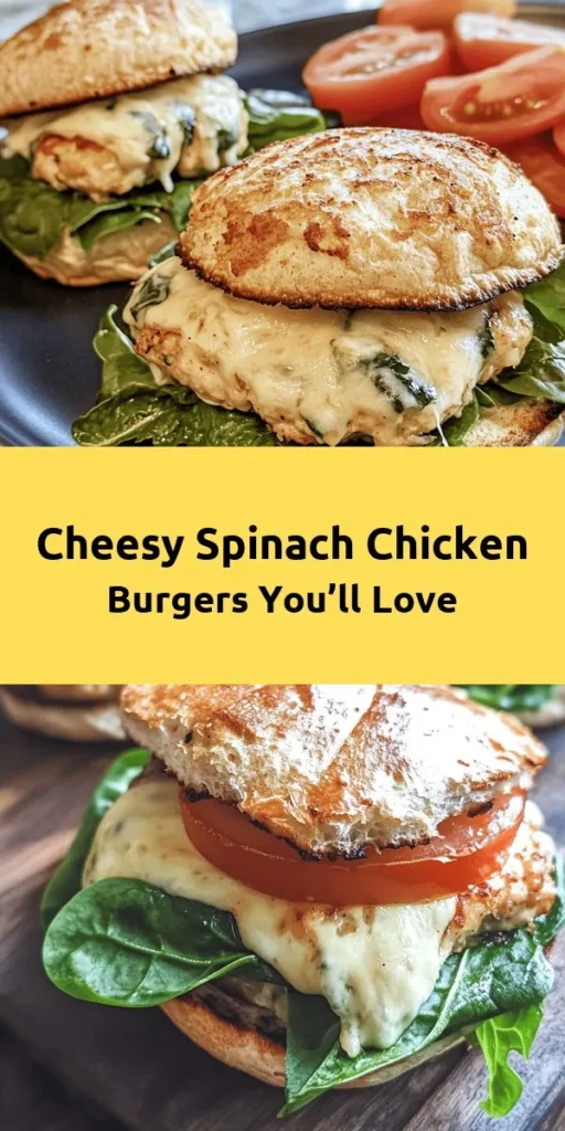 Elevate your burger night with these Savory White Cheddar & Spinach Chicken Burgers! Packed with ground chicken, fresh spinach, and gooey white cheddar, these flavorful patties are easy to make and perfect for a quick weeknight dinner. Cook them to golden perfection and serve on whole wheat buns with lettuce and tomatoes. For an extra kick, add Sriracha mayo or your favorite sauce. Enjoy a delicious meal in just 30 minutes!