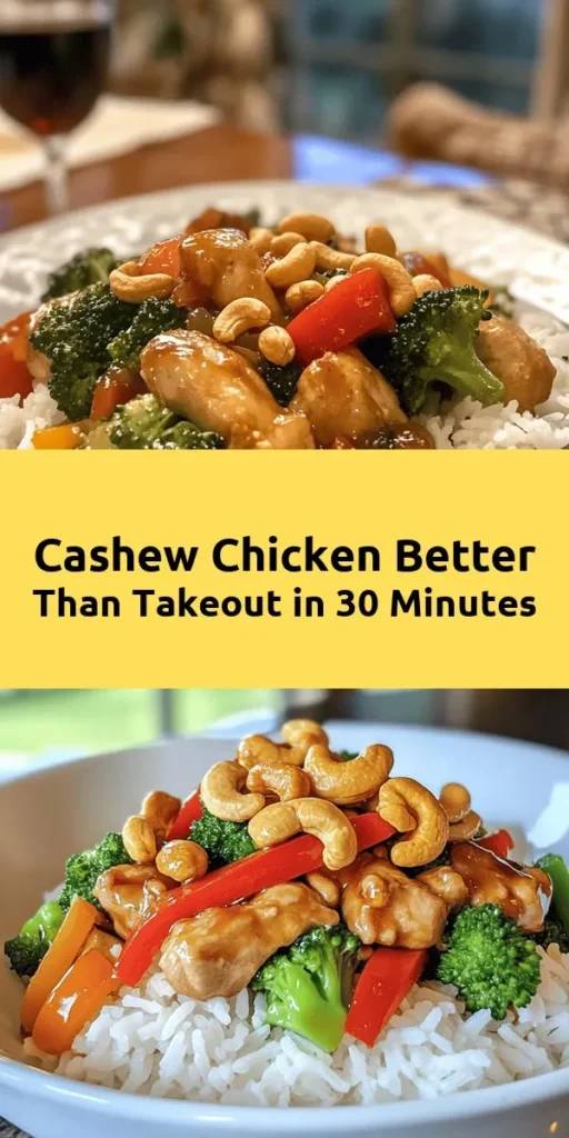 Craving takeout? Try this Better-Than-Takeout Cashew Chicken recipe that's quick, delicious, and packed with flavor. With tender chicken, crunchy vegetables, and roasted cashews tossed in a savory sauce, it's a meal the whole family will love. Ready in just 30 minutes, it's perfect for busy weeknights. Serve it over fluffy white or jasmine rice for a satisfying dinner that's sure to impress. Give it a try and skip the takeout!