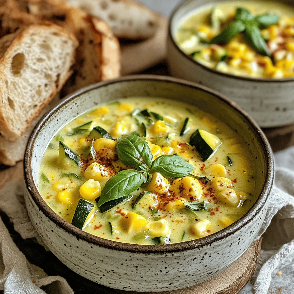 The appeal of Summer Corn and Zucchini Chowder lies in its versatility. This creamy, hearty soup can be served as a light main dish or as an accompaniment to your favorite summer meal. The combination of sweet corn, tender zucchini, and earthy potatoes creates a symphony of flavors that evoke memories of summer picnics and family gatherings.