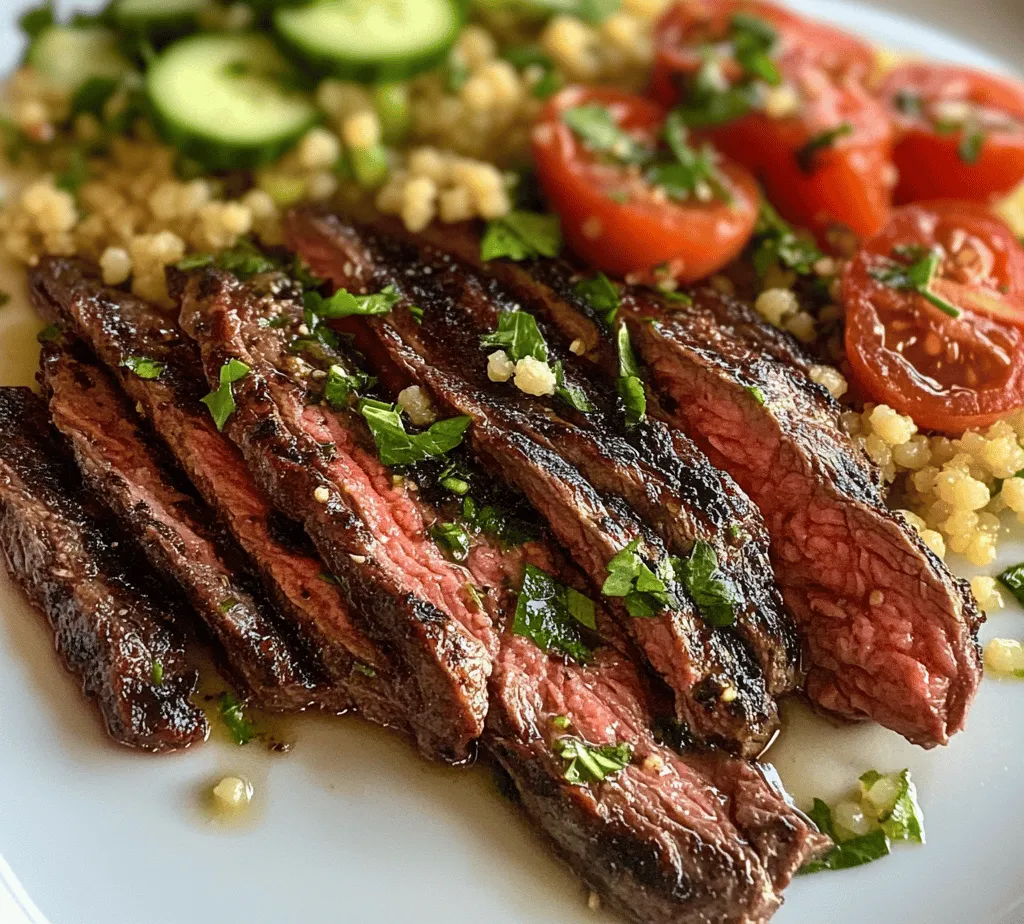 Grilled Skirt Steak with Lemon Herb Couscous Salad is a culinary delight that brings together robust flavors, vibrant textures, and a hint of zest that tantalizes the taste buds. This dish seamlessly combines the rich, savory notes of marinated skirt steak with the light and refreshing qualities of a lemon herb couscous salad, making it an ideal meal for summer barbecues or weeknight dinners alike. The beauty of this recipe lies in its simplicity, allowing the natural flavors of the ingredients to shine while still providing a satisfying dining experience.