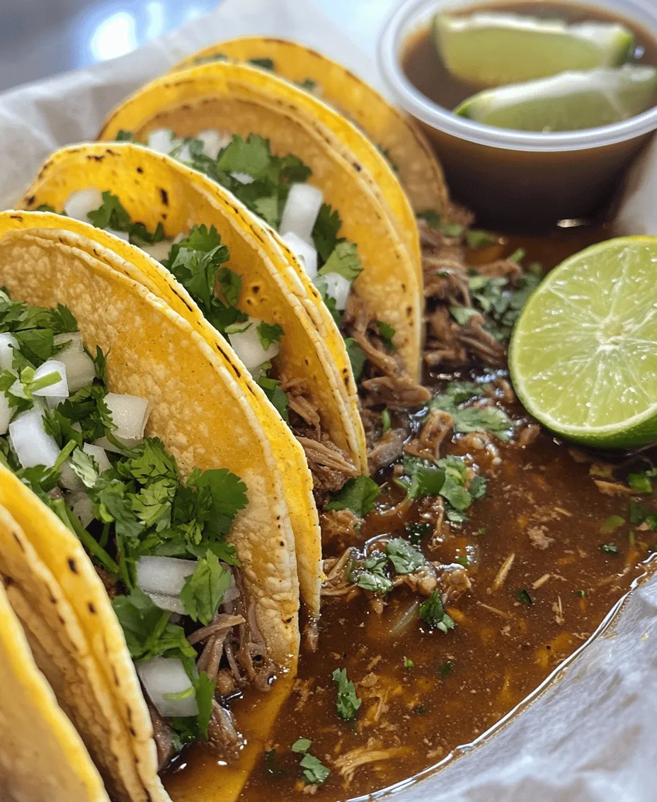 Birria tacos are more than just a culinary delight; they are a celebration of Mexican culture, rich in history and flavor. This traditional dish hails from the western state of Jalisco, where it was originally created as a celebratory meal for special occasions. The dish has evolved over time, gaining popularity across Mexico and beyond, becoming a staple at family gatherings, festivals, and street food stalls. Its unique combination of tender meat, flavorful broth, and delicious toppings make Birria tacos a favorite among food enthusiasts.