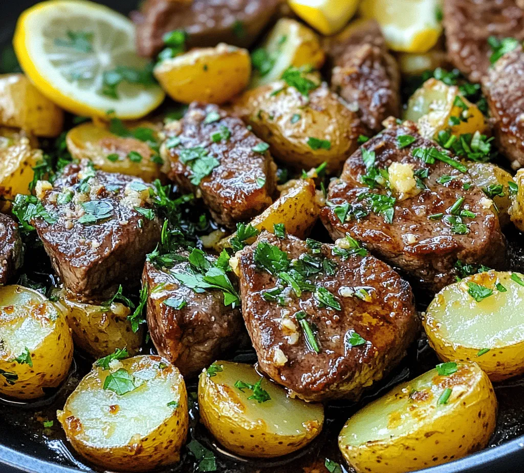 If you’re in search of a dish that effortlessly combines rich flavors with comforting simplicity, then the Garlic Butter Steak and Potatoes Skillet is the answer. This one-pan wonder features tender sirloin steak and perfectly roasted baby potatoes, all enveloped in a luscious garlic butter sauce that guarantees an explosion of flavor in every bite. Whether you’re whipping it up for a quick weeknight dinner or showcasing it at a special gathering, this recipe is sure to impress.
