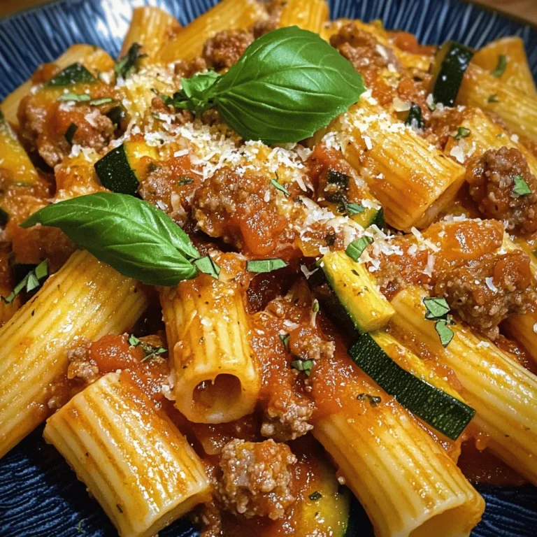 If you’re looking for a dish that perfectly balances comfort and excitement, look no further than Spicy Sausage & Zucchini Rigatoni. This Italian-inspired recipe combines the robust flavors of spicy sausage with the freshness of zucchini, all enveloped in hearty rigatoni pasta. It's a meal that satisfies the palate while also being visually appealing, thanks to the vibrant colors of the ingredients.