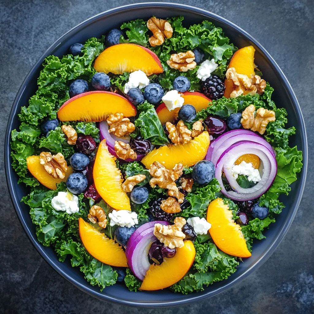 As the temperature rises and the days stretch longer, the allure of summer brings with it a craving for fresh, vibrant dishes that embody the essence of the season. Summer salads, in particular, shine during these warm months, offering a delightful combination of flavors, colors, and textures that can be both nourishing and satisfying. Among the myriad of summer salad options, the Summer Peach and Blueberry Kale Salad stands out as a particularly refreshing choice. This salad is not just a feast for the eyes; it also packs a punch in terms of nutrition, making it a perfect addition to your summer dining repertoire.