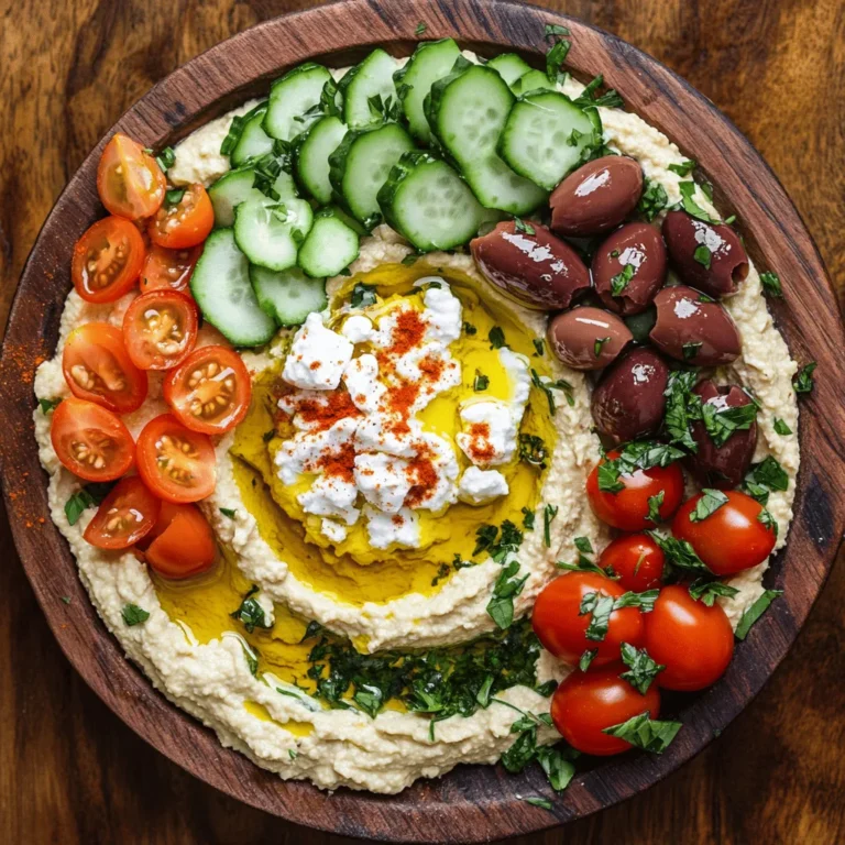 Dive into the vibrant world of Mediterranean cuisine with our Mediterranean Bliss Loaded Hummus recipe. This dish is not just a dip; it's a delightful, colorful platter that elevates classic hummus into a gourmet experience. Combining the creamy richness of traditional hummus with a variety of fresh, wholesome toppings, this recipe is perfect for gatherings, parties, or as a nutritious snack to enjoy at home.