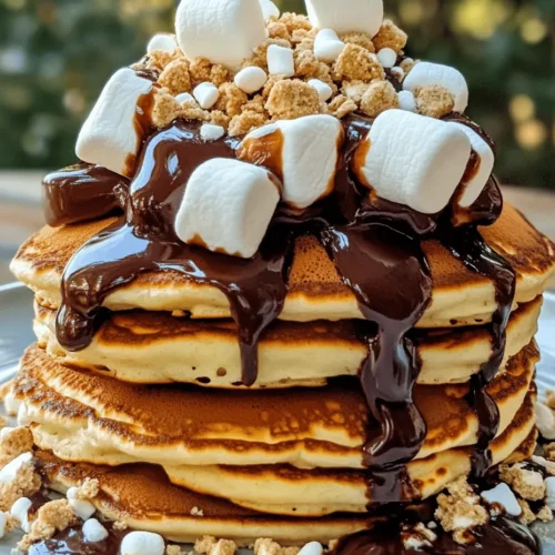 Pancakes are a universal breakfast favorite, cherished for their fluffy texture and warm comfort. Whether enjoyed on a lazy Sunday morning or as a quick weekday breakfast, they hold a special place in the hearts of many. The nostalgia of gathering around a griddle, flipping pancakes, and pouring syrup is an experience that transcends generations. Now, imagine infusing that beloved breakfast staple with the delightful flavors of s’mores—graham crackers, chocolate, and marshmallows. This combination not only elevates the humble pancake but also brings a playful twist to the classic campfire treat, making it an irresistible indulgence for both kids and adults alike.