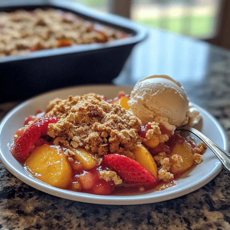 As summer approaches, the market overflows with vibrant, ripe fruits, making it the perfect time to indulge in a delightful Strawberry Peach Crisp. This classic dessert beautifully marries the sweet and tangy flavor of fresh strawberries with the juicy sweetness of ripe peaches, creating a harmonious blend that captures the essence of the season. Whether you're hosting a gathering or enjoying a cozy night in, this warm and comforting dish is sure to please your palate and create lasting memories.