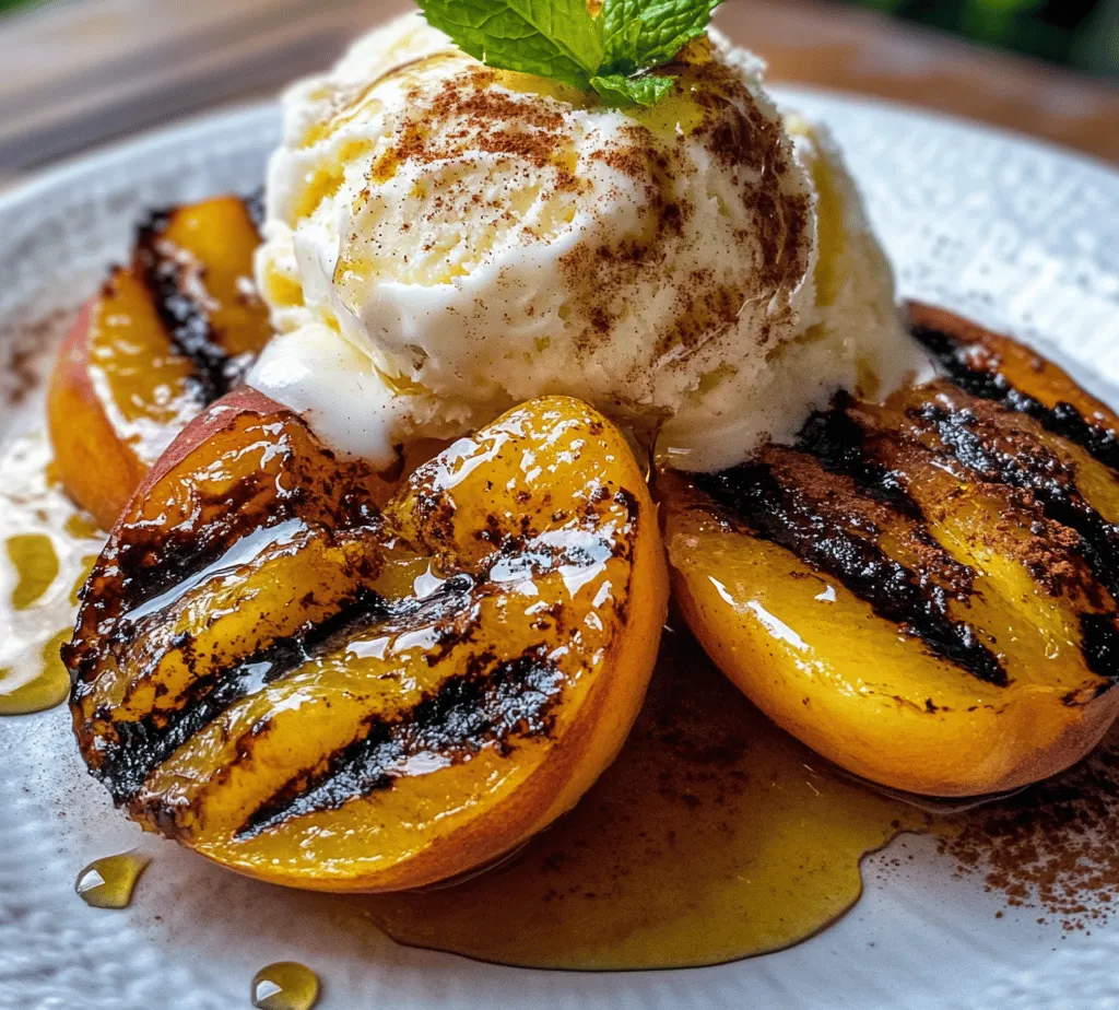As the sun-drenched days of summer arrive, so does the opportunity to indulge in delightful desserts that celebrate the season's bounty. One such treat is the exquisite combination of grilled peaches paired with creamy vanilla ice cream. This dish is a perfect embodiment of summer bliss—a simple yet elegant dessert that marries the natural sweetness of ripe peaches with the velvety richness of ice cream.