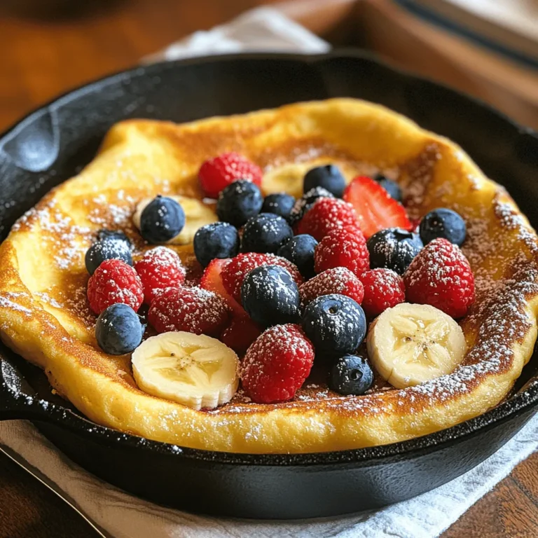 If you're on the hunt for a breakfast dish that is not only visually stunning but also incredibly easy to prepare, look no further than the Fluffy Baked German Pancake. This delightful dish hails from Germany and has captured the hearts (and stomachs) of food lovers around the world. Characterized by its light, airy texture and impressive rise, the German pancake is a unique spin on the traditional pancake, offering a delightful twist to your morning routine.
