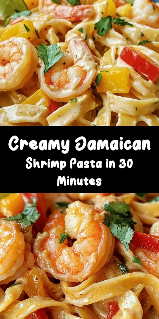 Indulge in the tropical flavors of this Jamaican Shrimp Pasta! This creamy delight combines tender fettuccine with juicy shrimp, bell peppers, and a rich coconut milk sauce. Perfectly spiced with allspice, paprika, and a kick of cayenne, it's a dish that will transport your taste buds to the Caribbean. Quick to make in just 30 minutes, it's perfect for weeknight dinners or impressing guests. Top it off with fresh cilantro and lime for a burst of freshness!