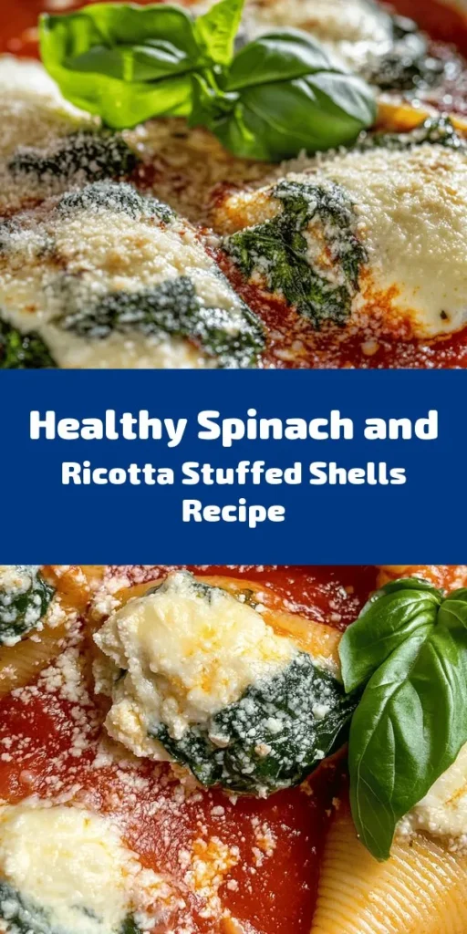 Discover the simplicity of a healthy veggie dinner with these easy spinach and ricotta stuffed shells! This comforting dish features jumbo pasta shells filled with a delightful mixture of ricotta, fresh spinach, and Italian seasonings, all baked in marinara sauce and topped with gooey mozzarella and Parmesan cheese. Perfect for a weeknight meal, it's nutritious and delicious. Serve it warm and garnish with fresh basil for a burst of flavor!