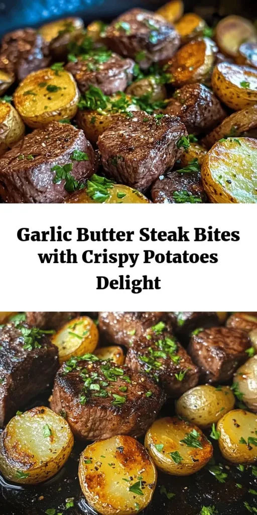 Indulge in the mouthwatering flavors of Sizzling Garlic Butter Steak Bites paired with crispy potatoes! This easy recipe combines juicy sirloin steak seared to perfection with buttery garlic and aromatic herbs. The crispy baby potatoes add the perfect crunch. Ideal for a quick weeknight dinner or a weekend treat, this dish is as delightful to serve as it is to eat. Elevate your meal with this simple yet delicious recipe that everyone will love!