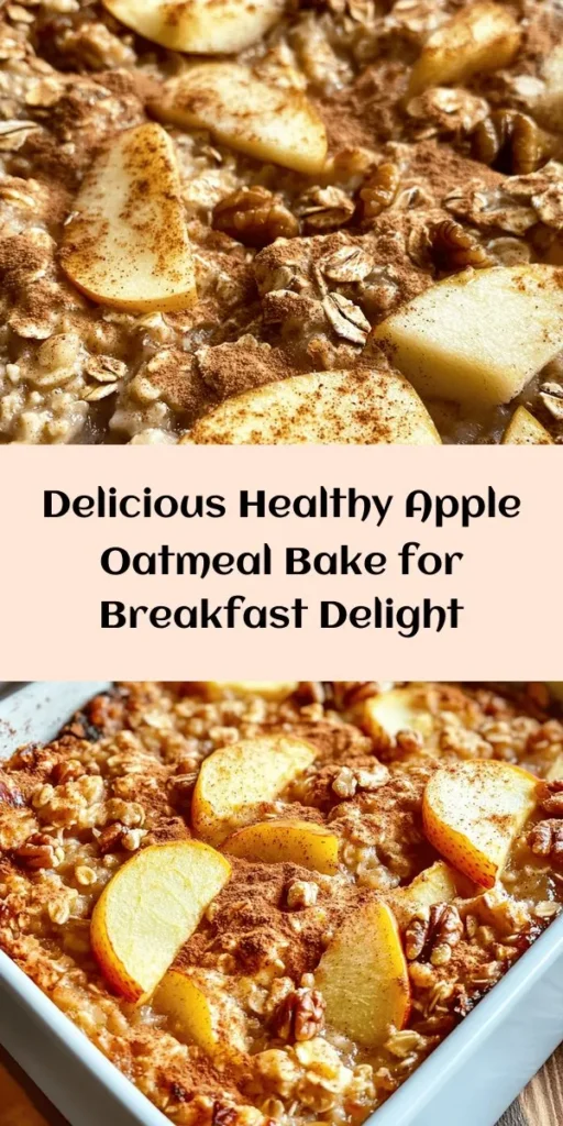 Start your day with this irresistible healthy apple oatmeal breakfast bake! Packed with rolled oats, sweet diced apples, and a hint of cinnamon, this dish is as nutritious as it is delicious. Perfect for meal prep, it’s easy to make and can serve 6-8. Just mix your wet and dry ingredients, bake, and enjoy warm! Top with fresh apple slices and a sprinkle of cinnamon for a delightful morning treat. A cozy way to fuel your day!