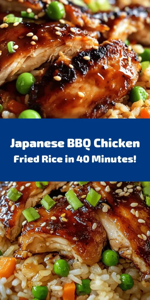 Dive into a culinary adventure with this Savory Japanese BBQ Chicken Fried Rice Extravaganza! Made with tender marinated chicken thighs, vibrant veggies, and savory sauces, this recipe is a quick and flavorful meal perfect for any night. Using day-old jasmine rice ensures the best texture, and it all comes together in less than an hour. Top it off with sesame seeds and fresh green onions for an authentic finish. Perfect for dinner or a tasty lunch!