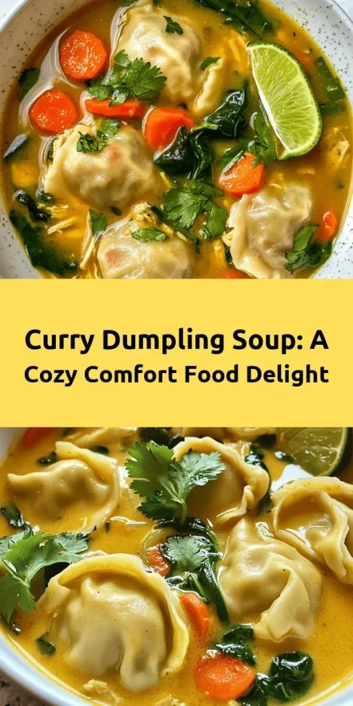 Warm up your day with this Ultimate Curry Dumpling Soup! Packed with tender chicken, vibrant veggies, and fluffy dumplings, it's a cozy meal perfect for any occasion. This recipe guides you through making homemade dumplings filled with flavorful spinach and spices, all simmered in a rich coconut curry broth. Serve it hot, garnished with fresh cilantro and lime for a zesty finish. Dive into a bowl of warmth and comfort!