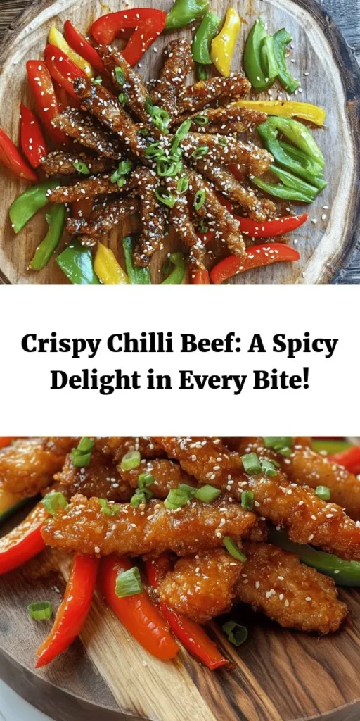 Discover the mouthwatering Crispy Chilli Beef Delight! This simple yet flavorful recipe features tender beef slices coated in a crispy batter, fried to perfection and tossed with vibrant bell peppers, garlic, and ginger. Drizzled with a sweet chili sauce, it's a dish that packs a punch. Perfect for a quick weeknight dinner or a weekend treat, serve it over rice or noodles for a satisfying meal. Try it now and bring the heat to your table!
