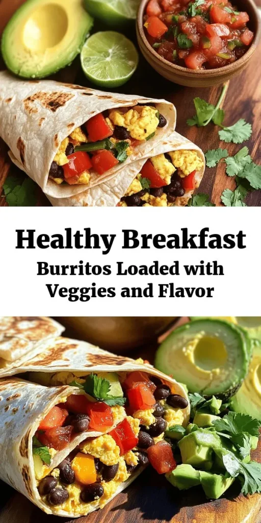 Start your day with a Breakfast Bonanza Burrito that's packed with flavor and goodness! These delicious burritos combine wholesome ingredients like eggs, black beans, fresh veggies, and low-fat cheese, all wrapped in a whole wheat tortilla. Perfect for meal prepping or a cozy brunch, these burritos are easy to make and full of nutrition. Top with avocado and salsa for a satisfying meal. Enjoy this tasty breakfast idea that the whole family will love!