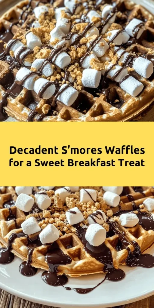 Indulge in the deliciousness of S’mores Waffles! This decadent breakfast treat combines the classic flavors of s’mores with fluffy waffles for a delightful twist. Made with cocoa powder, mini marshmallows, and chocolate chips, these waffles are sure to satisfy your sweet tooth. Top them with crushed graham crackers and extra marshmallows for the ultimate s’mores experience. Perfect for a cozy brunch, they’re easy to whip up and oh-so-satisfying! Enjoy warm and treat yourself!