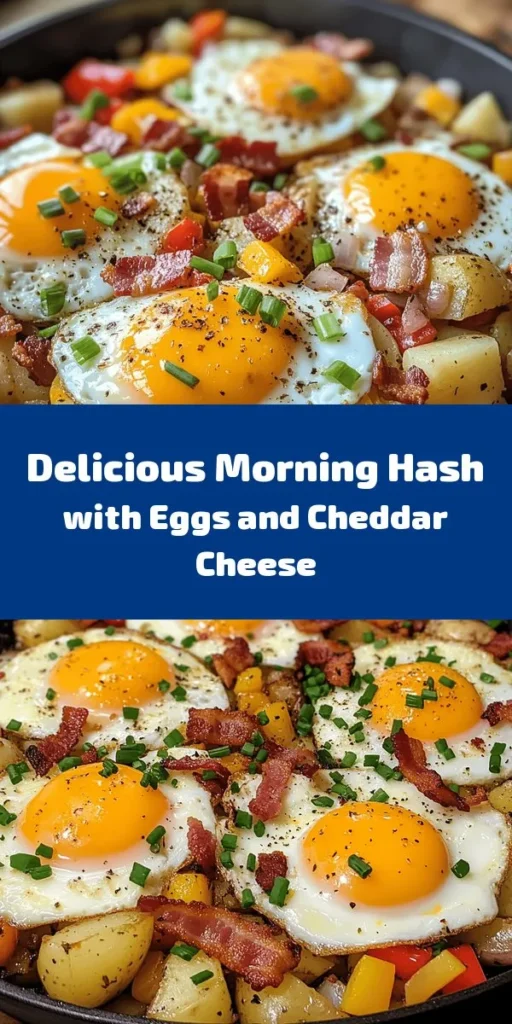 Start your morning off with this Hearty Morning Hash Delight! This satisfying dish combines tender potatoes, colorful bell peppers, and savory bacon or sausage, all topped with perfectly cooked eggs and melted cheddar cheese. Easy to whip up in just 30 minutes, it's packed with flavor and nutrients, making it the ideal breakfast for any day of the week. Don't forget to garnish with fresh chives or parsley for that extra touch! Enjoy!