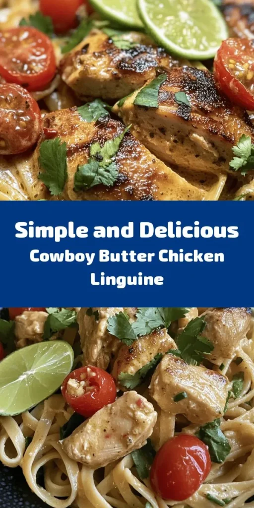 Whip up a delightful dinner in just 30 minutes with this Easy Cowboy Butter Chicken Linguine! Tender chicken thighs are sautéed in a rich butter sauce infused with garlic, smoked paprika, and a hint of heat. Tossed with al dente linguine, cherry tomatoes, and finished with lime juice and fresh cilantro, this dish is bursting with flavor. Perfect for a weeknight meal, it’s sure to become a family favorite! Give it a try for a tasty twist on pasta night.